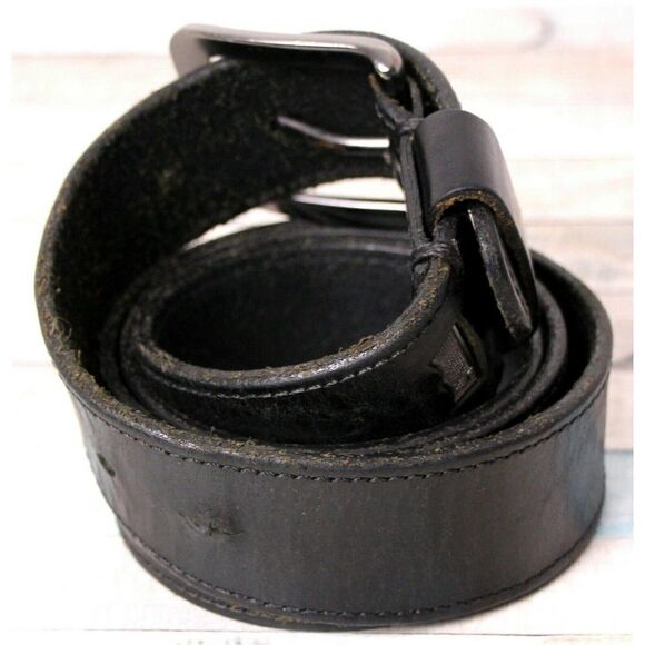Levi's SADDLE BLACK GENUINE LEATHER 1 3/8"Wd CASUAL DRESS MEN'S BELT Sz 36 (P26 - Picture 4 of 10